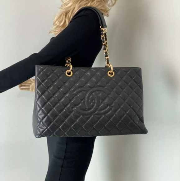 100% Auth Chanel Caviar Grand Shopping XL Tote Bag - Picture 15 of 15